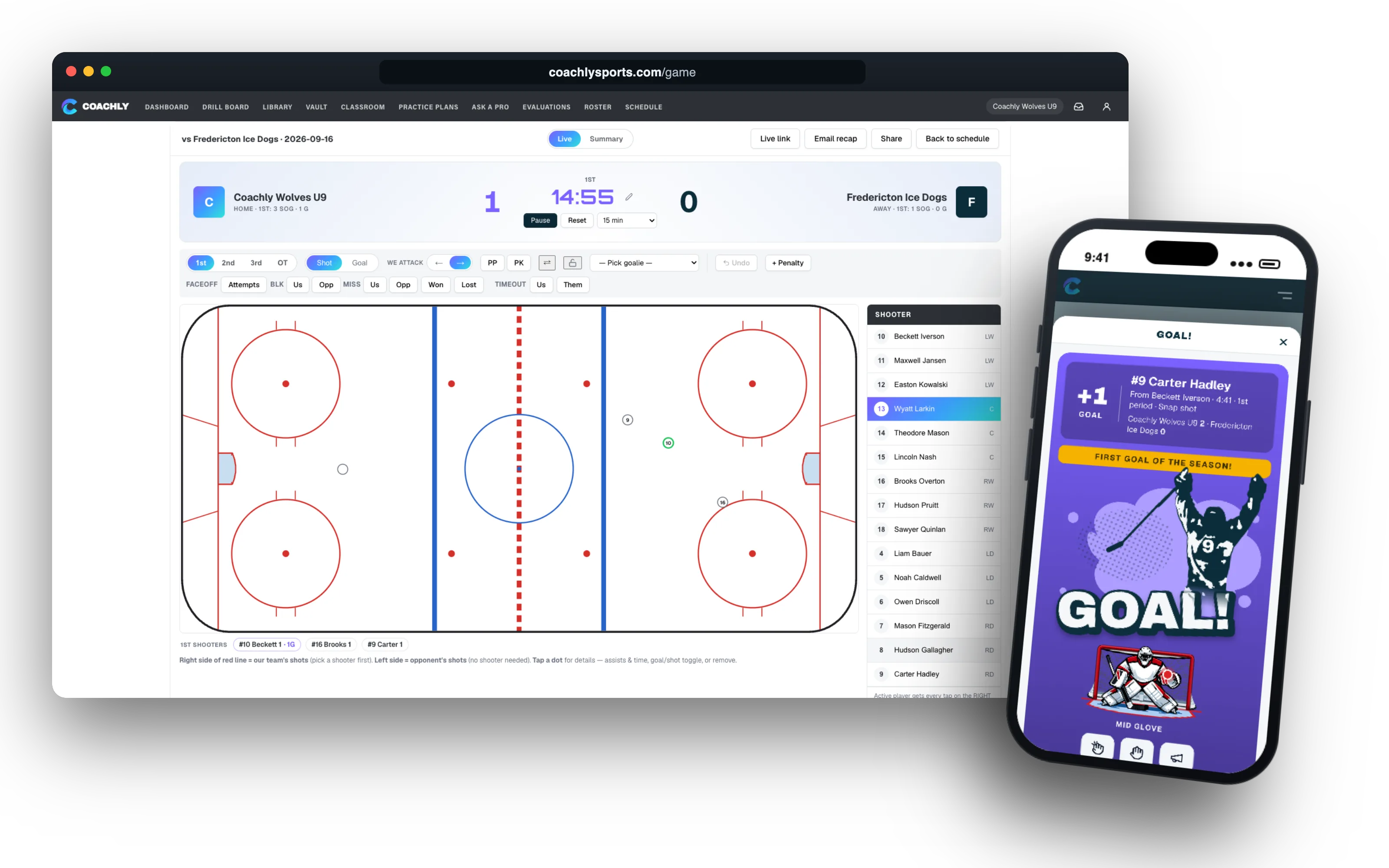 Coachly Track it on desktop and iPhone